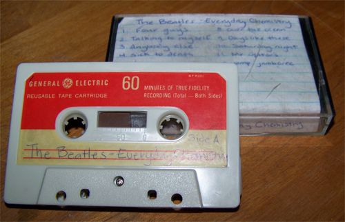 The Beatles' Everyday Chemistry album, on a cassette tape.